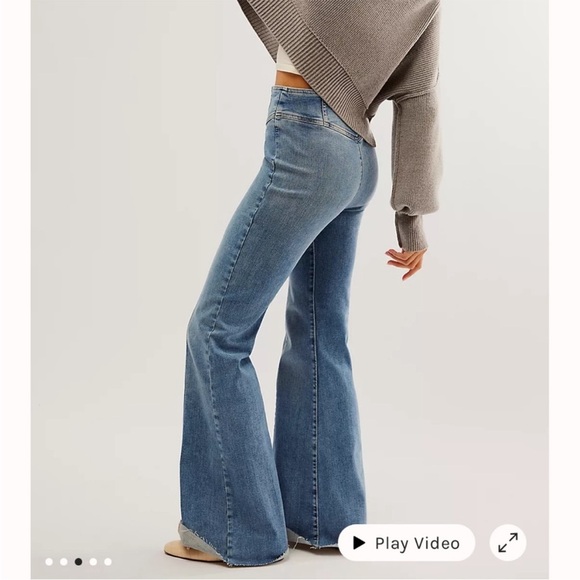 NWT Free People We The Free CRVY Wild Honey Flare wide leg size 35 S hippie boho - Picture 3 of 12